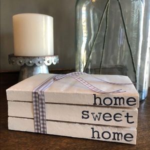 Hand stamped books - home sweet home